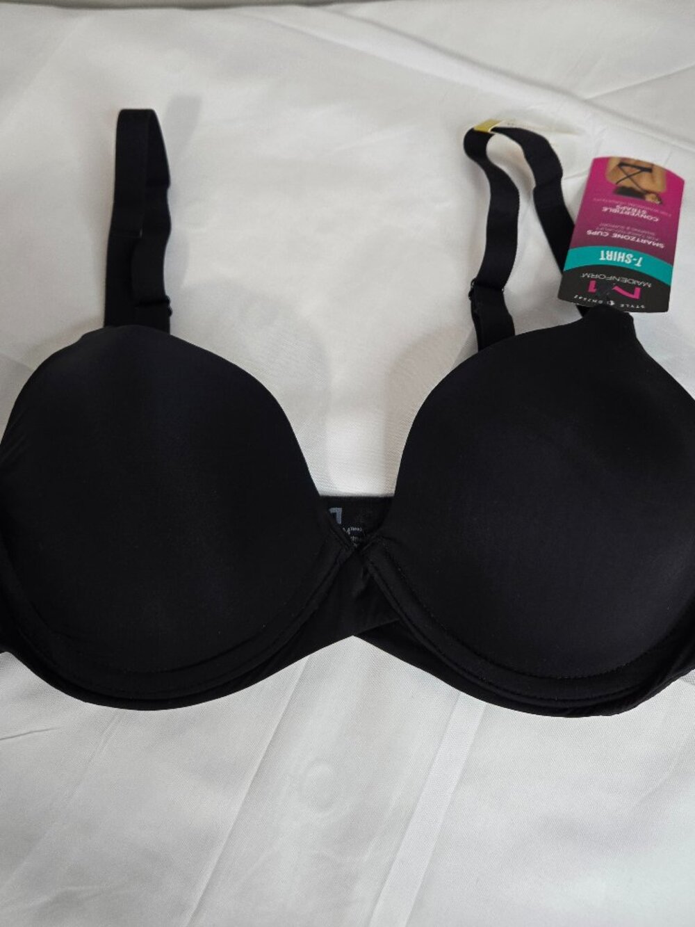 Maidenform 34A black T-shirt bra multiway lightly lined underwired